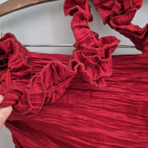 Red Ruched Cocktail Dress - Picture 8 of 12